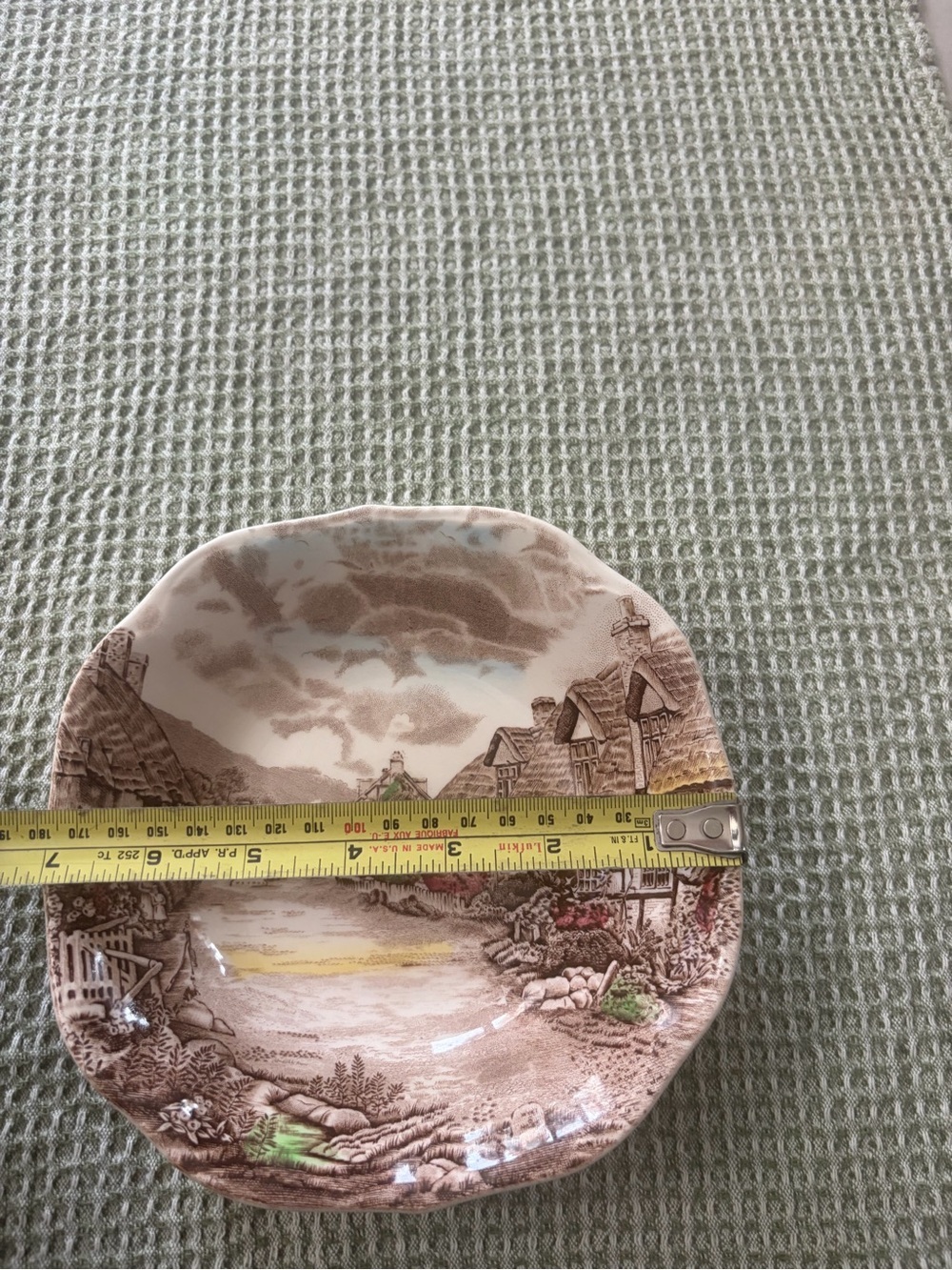 Vintage Johnson Brothers Scenic Cottage  Dish in Brown, Cream & Green Accents - Picture 3 of 4